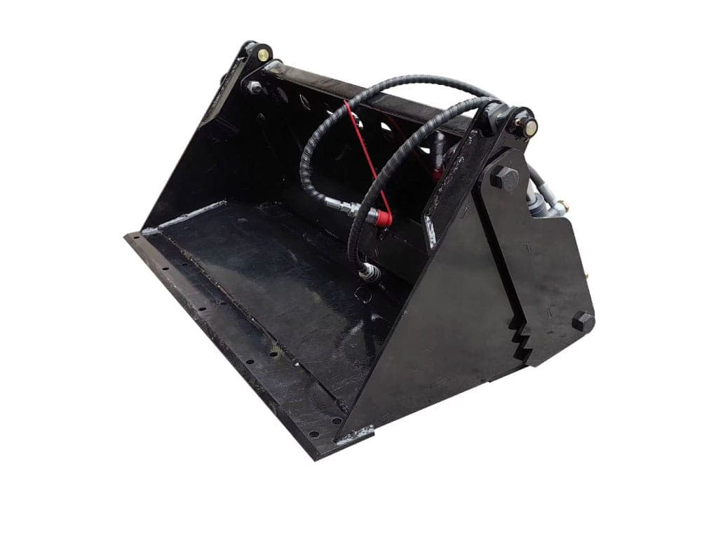 Bucket 4 in 1 attachment rental Pasco WA, multi-purpose skid steer bucket for scooping gripping grading and dozing at PL Equipment Rental