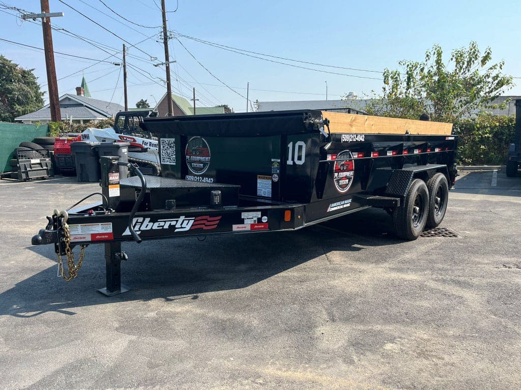 Heavy dump trailer 7x14x30 rental Pasco WA, 14,000 lb capacity, available daily and weekly at PL Equipment Rental